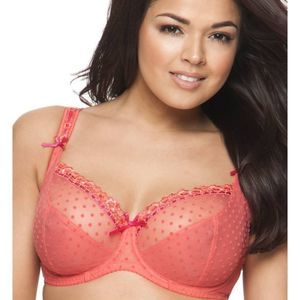 Curvy Kate 30e bra pink orange bow dot ruffle wire